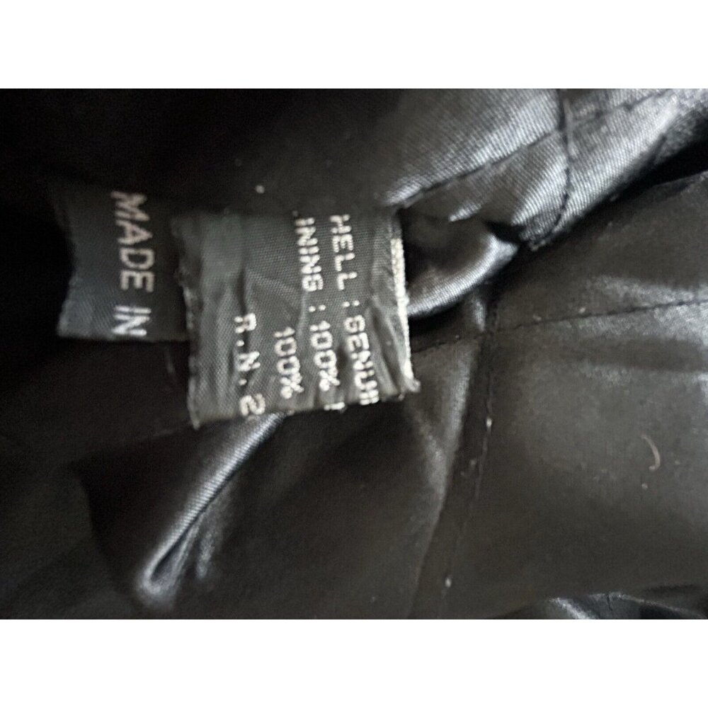 Express SIZE 54 Men's black genuine leather winter coat classic look - Picture 13 of 15